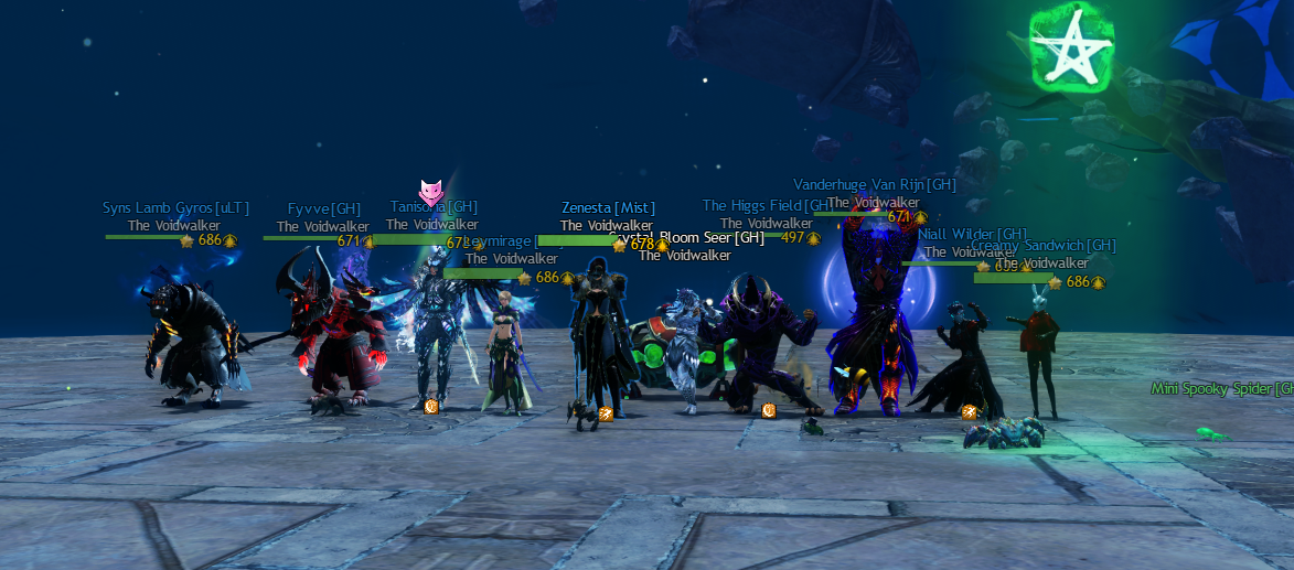 Our static posing together after the Harvest Temple Challenge Mode kill